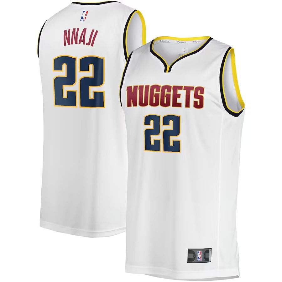 Men Denver Nuggets 22 Zeke Nnaji Fanatics Branded White Fast Break Player NBA Jersey